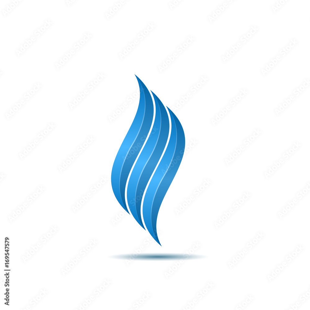 Blue fire symbol Stock Vector Adobe Stock