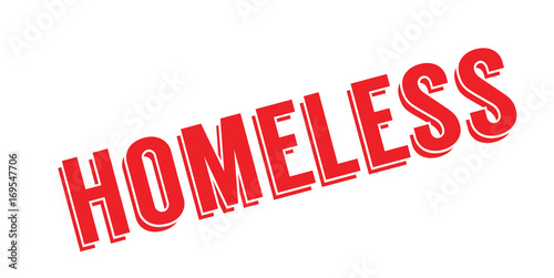 Homeless rubber stamp. Grunge design with dust scratches. Effects can be easily removed for a clean, crisp look. Color is easily changed.