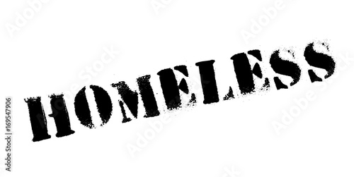 Homeless rubber stamp. Grunge design with dust scratches. Effects can be easily removed for a clean, crisp look. Color is easily changed.