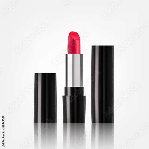 Wallpaper Mural Lipstick cosmetics in package design mock-up realistic style isolated on white background Vector Illustration Torontodigital.ca