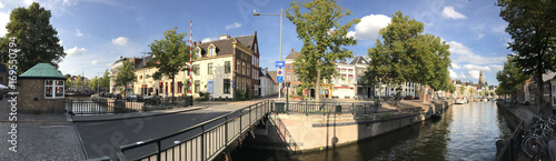 Panorama from the canal around the old town of Groningen