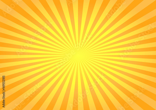 Abstract bright Yellow rays background. Vector