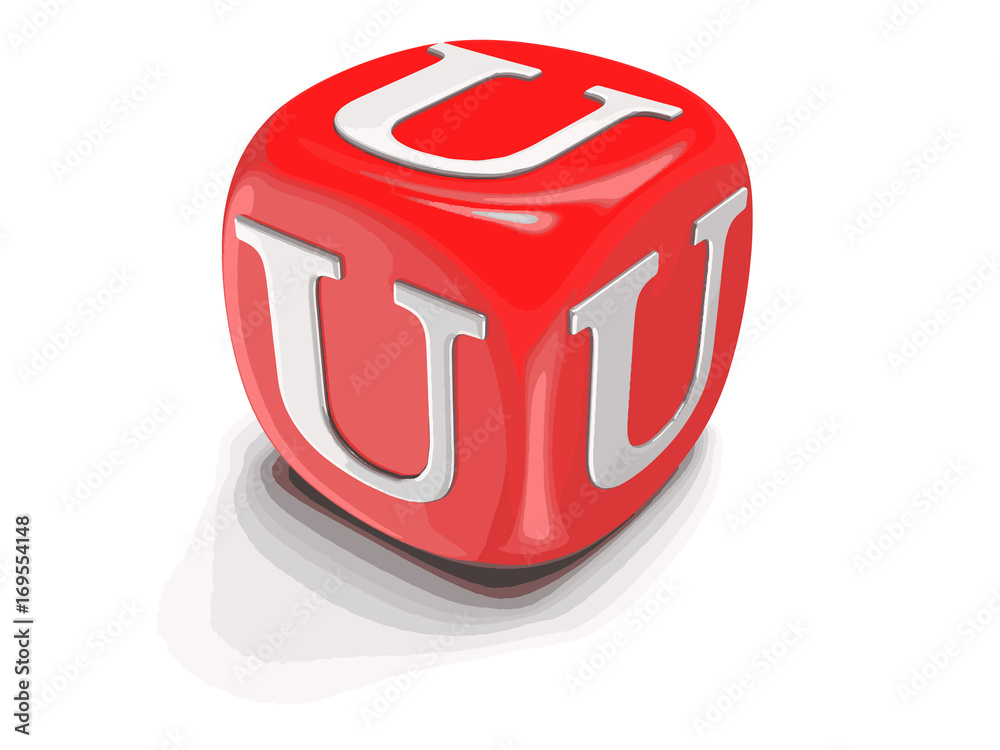 Dices with letter U. Image with clipping path Dices with letter U. Image with clipping path