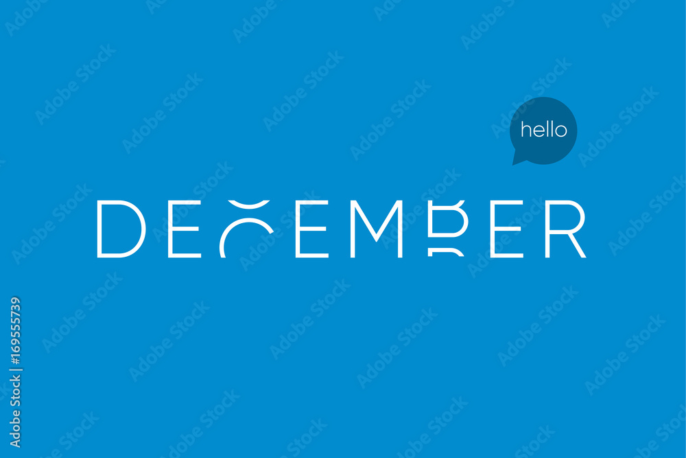 December logo with capitals letters in movement. Editable vector design. December logo with capitals letters in movement. Editable vector design.
