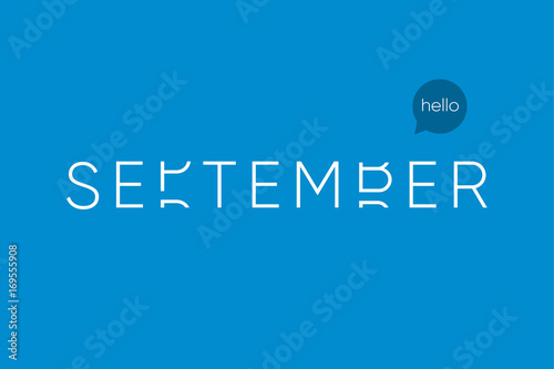 September logo with capitals letters in movement. Editable vector design.