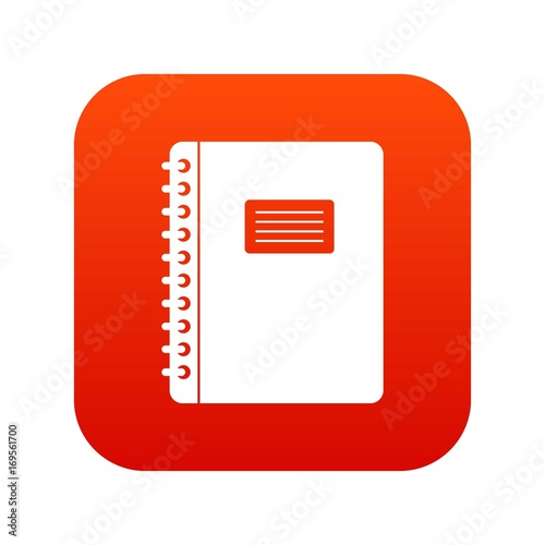 Spiral notepad icon digital red