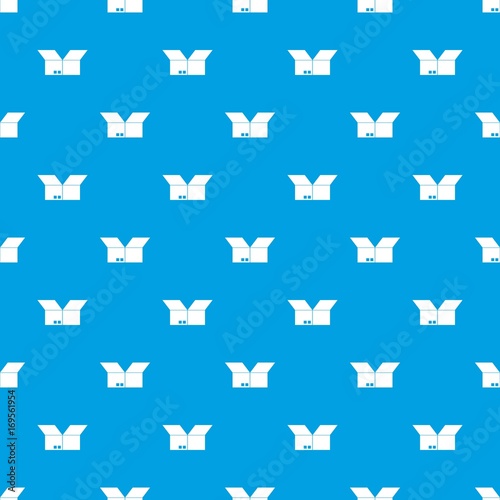 Opened cardboard box pattern seamless blue