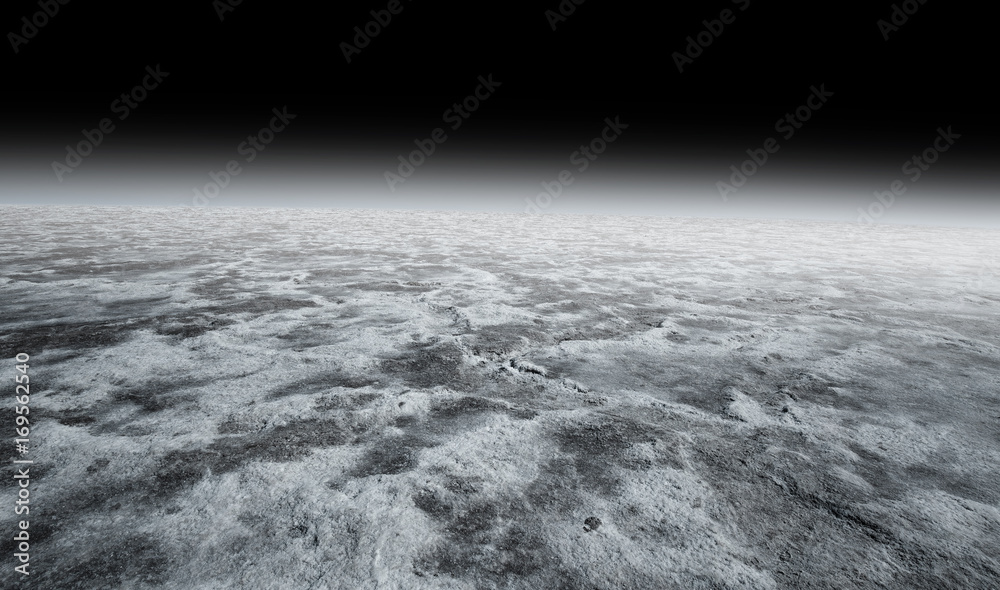 Obraz premium grey desolate landscape in a black night