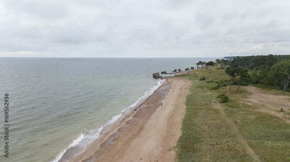 Liepaja Latvia Baltic Sea Seaside Aerial drone top view