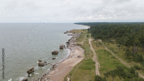 Liepaja Latvia Baltic Sea Seaside Aerial drone top view