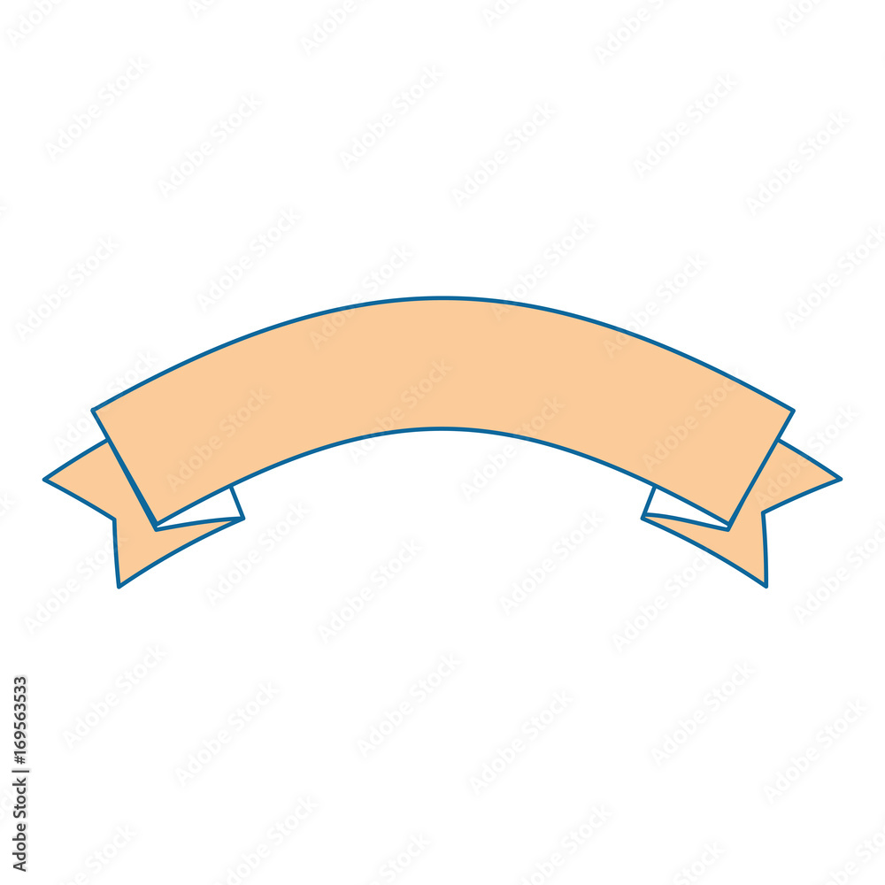 decorative ribbon icon over white background vector illustration