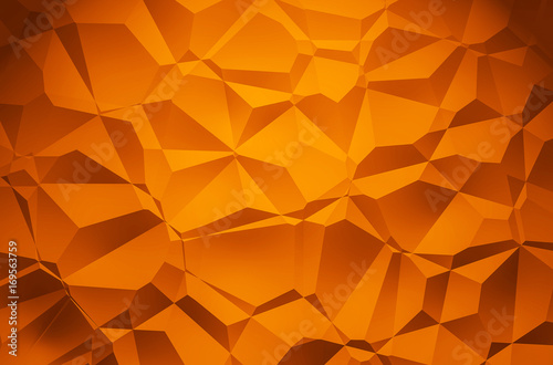 3D Illustration - orange brilliant triangle pattern Background 3