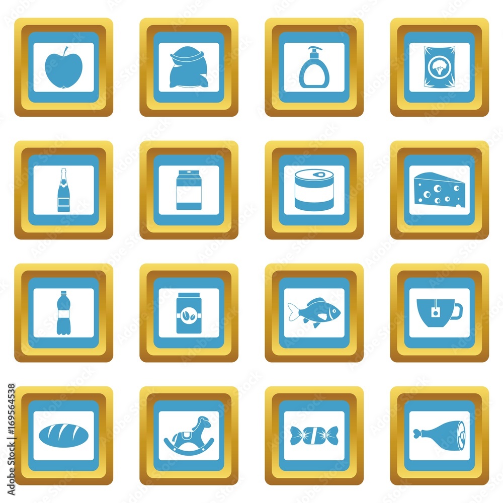Shop navigation foods icons azure Shop navigation foods icons azure