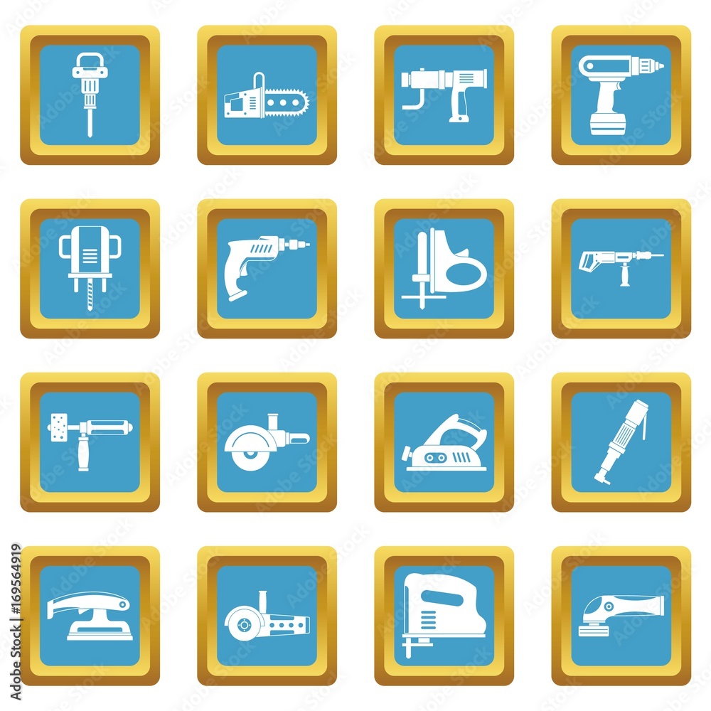 Electric tools icons azure Electric tools icons azure