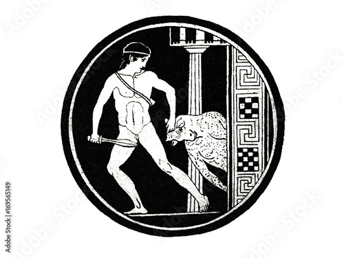 Obraz na płótnie Theseus Slaying Minotaur w salonie