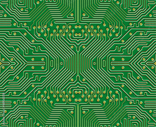 Printed circuit board background in green