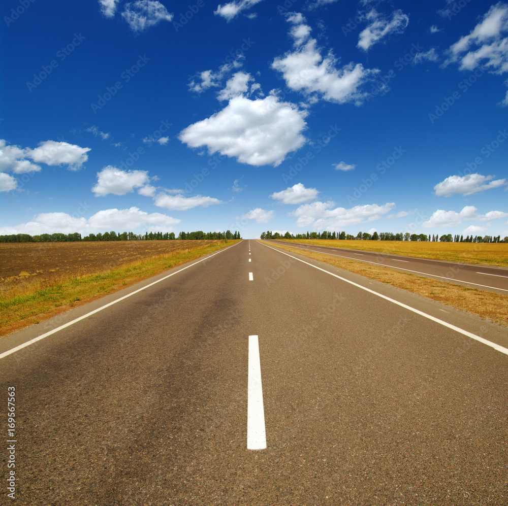 Naklejka premium Asphalt car road