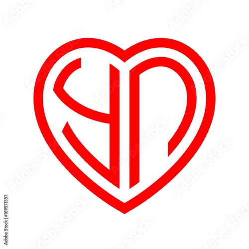 initial letters logo yn red monogram heart love shape Free Download initial letters logo yn red monogram heart love shape - GFXLoad