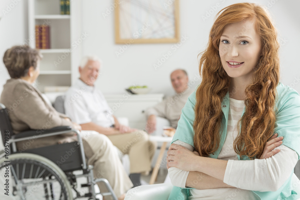 Nurse watch over elderly people Nurse watch over elderly people