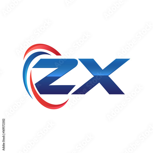 Free Download initial letter logo swoosh red blue - GFXLoad