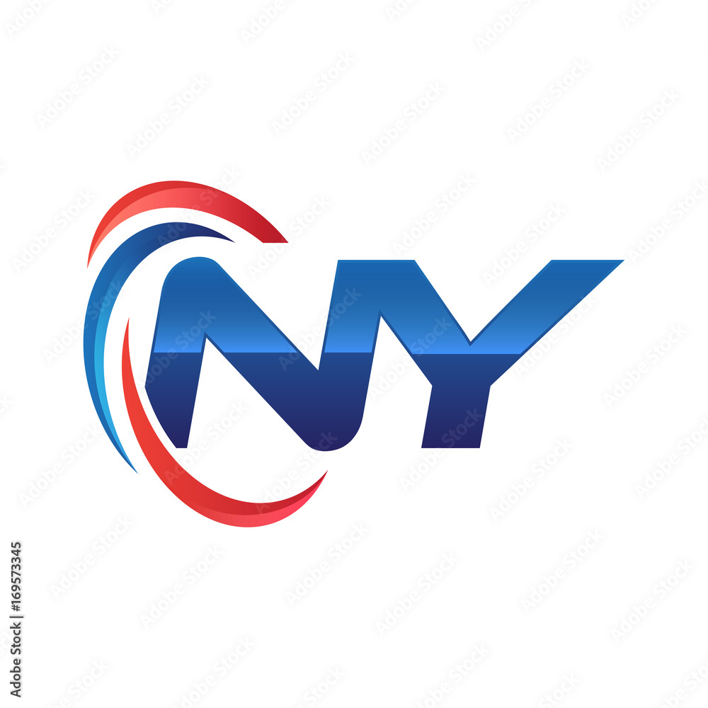 initial letter logo swoosh red blue initial letter logo swoosh red blue