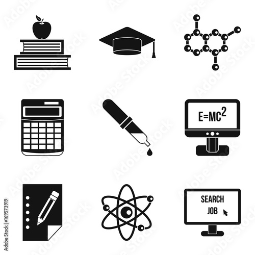 Fiscal year icons set, simple style