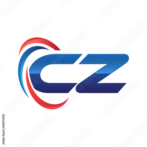 Free Download initial letter logo swoosh red blue - GFXLoad