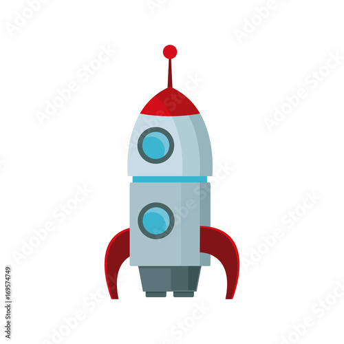 space rocket up and launch exploration symbol vector illustration