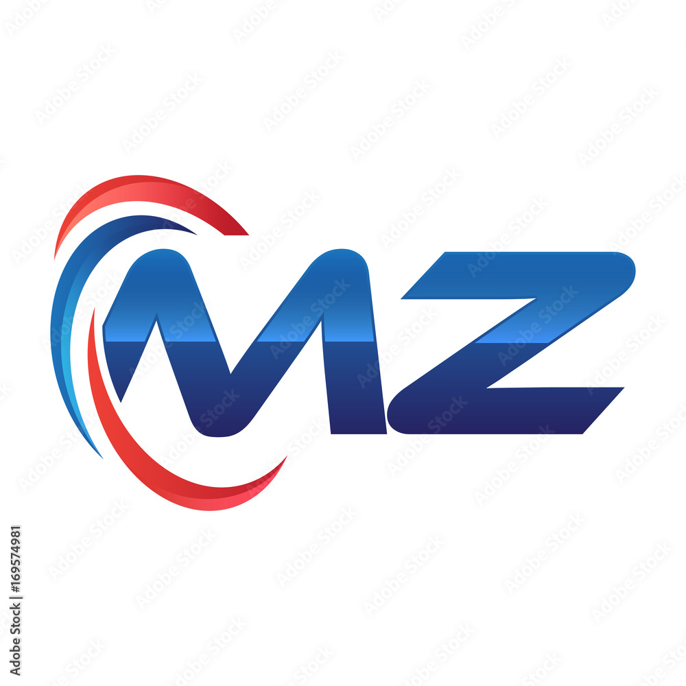 initial letter logo swoosh red blue initial letter logo swoosh red blue