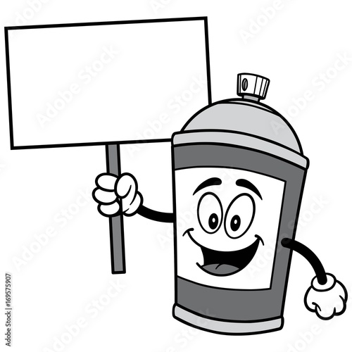 Spray Can with Sign Illustration