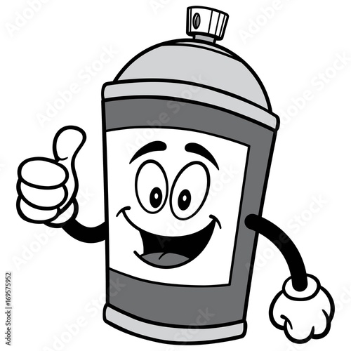 Spray Can with Thumbs Up Illustration