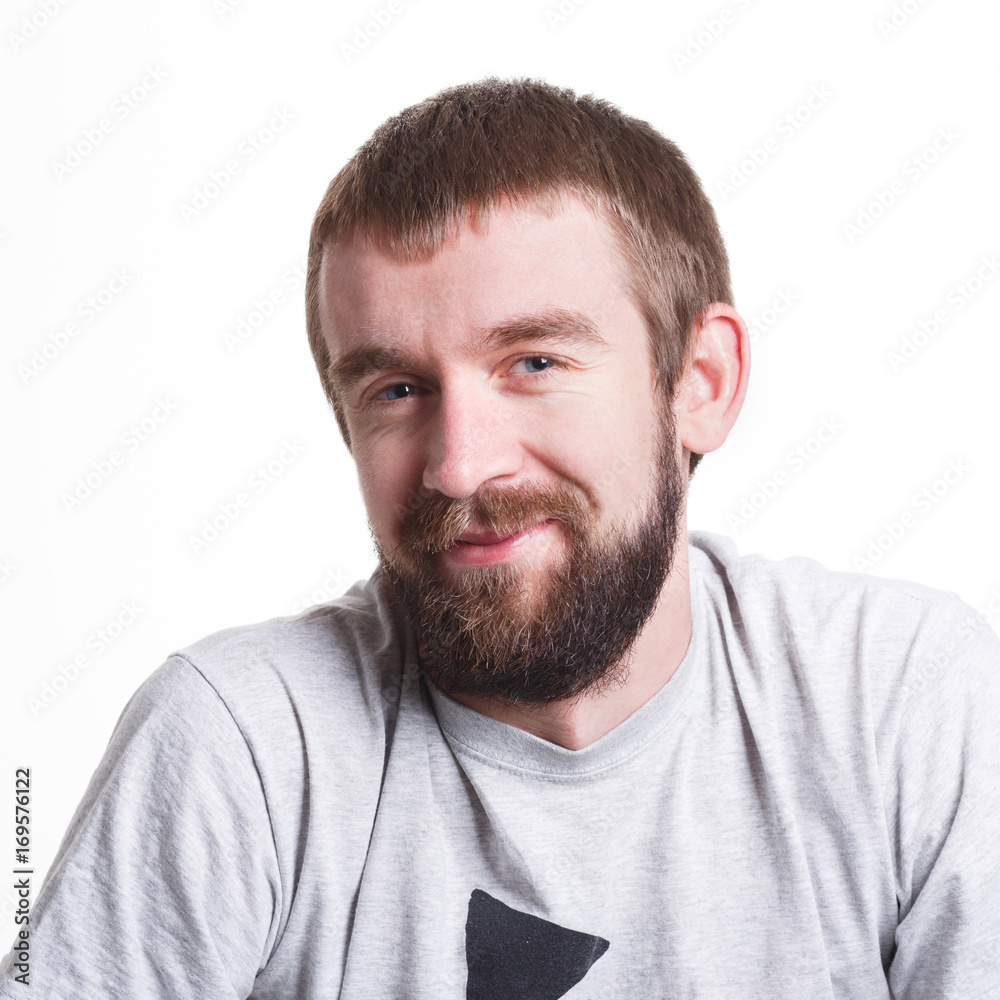 Man expressing wonder and happiness on face Man expressing wonder and happiness on face