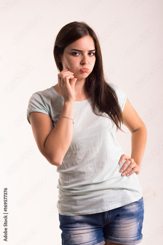 Portrait of a girl in a white T-shirt Portrait of a girl in a white T-shirt