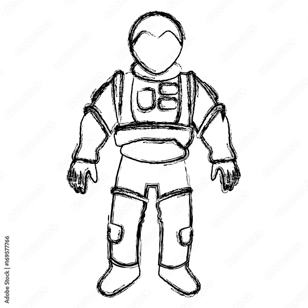 Obraz premium astronaut space suit people science astronomy on white background vector illustration