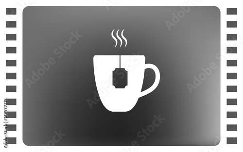 Flat paper cut style icon of hot tea cup