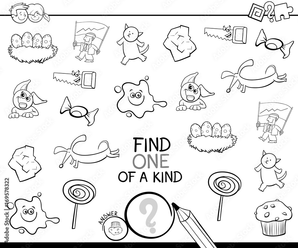 Obraz premium find one picture of a kind coloring page