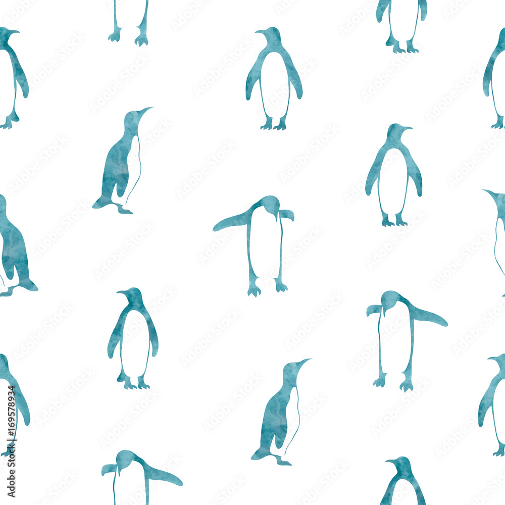 Penguins in a minimalist style
