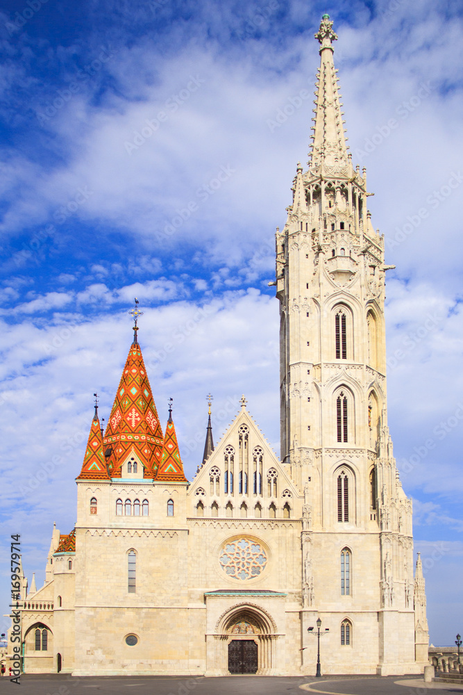 Beautiful view of the Matthias Church in Budapest, Hungary