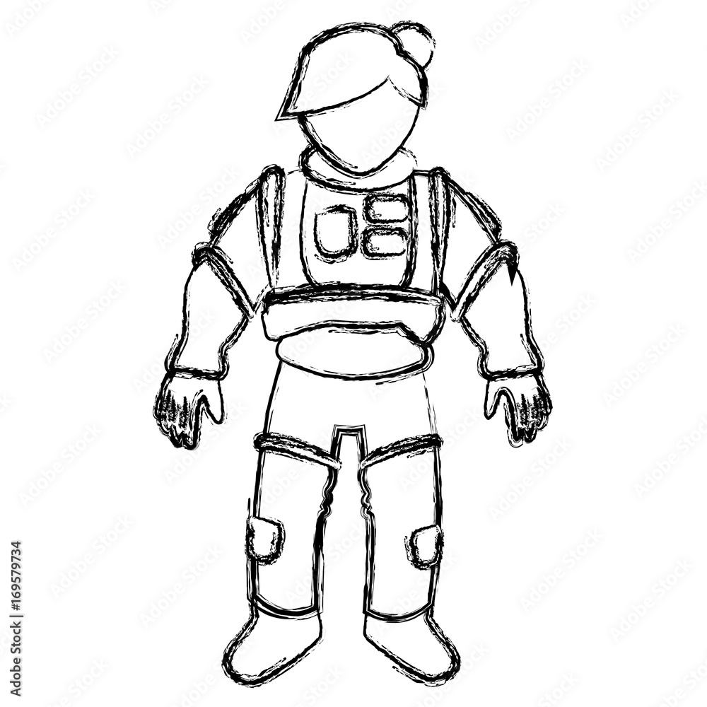 astronaut space suit people science astronomy on white background vector illustration