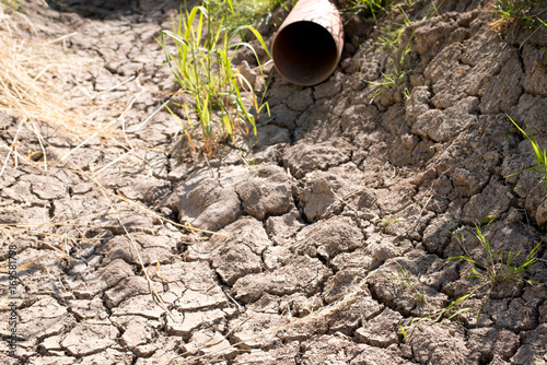 Dry Gutter without Water in the Summer