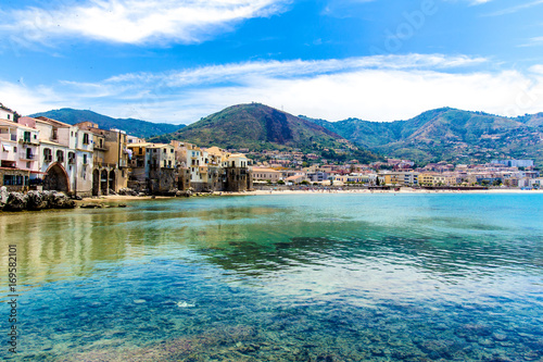 View of cefalu, town on the sea in Sicily, Italy