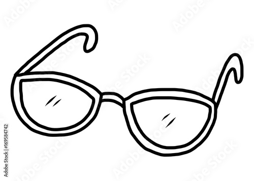 glasses / cartoon vector and illustration, black and white, hand drawn,  sketch style, isolated on white background. Stock Vector | Adobe Stock