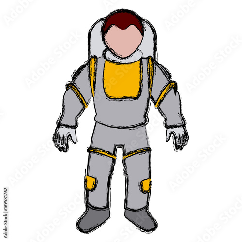astronaut space suit people science astronomy vector illustration