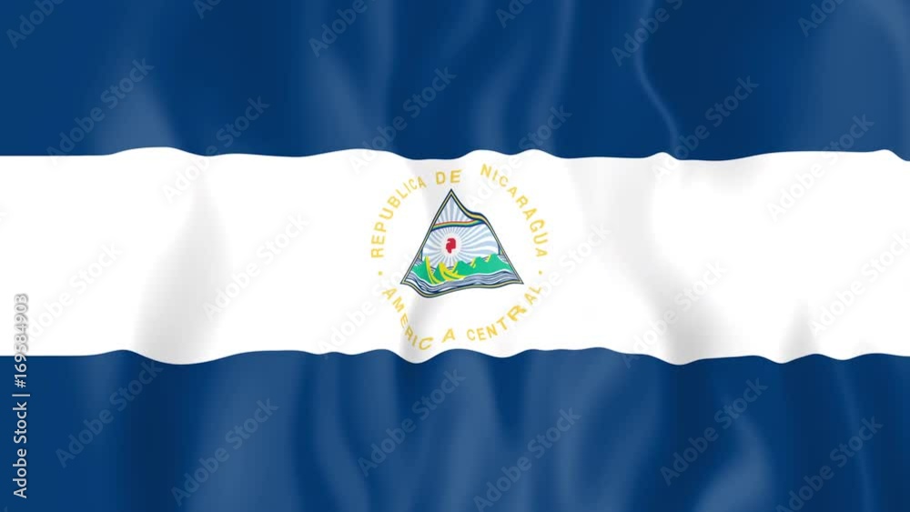 Animated flag of Nicaragua in slow motion