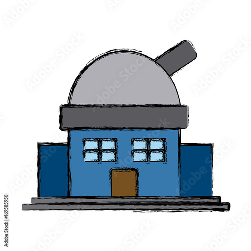observatory sign tower telescope planet astronomy vector illustration