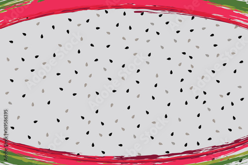 Dragon fruit seeds seamless pattern