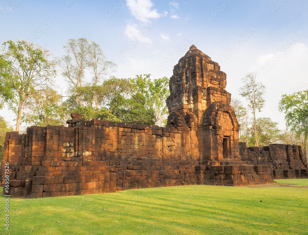 The ancient Khmer-style temple in Mueang Singh historical park in Kanchanaburi Province, Thailand, which is believed to be built in the 13th century.