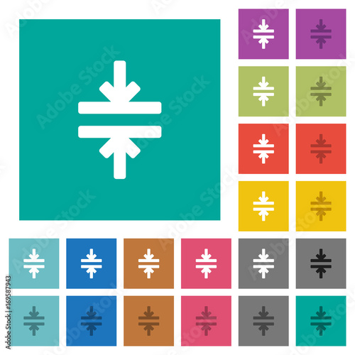 Horizontal merge tool square flat multi colored icons