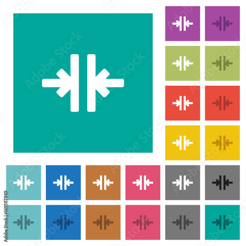 Vertical merge tool square flat multi colored icons