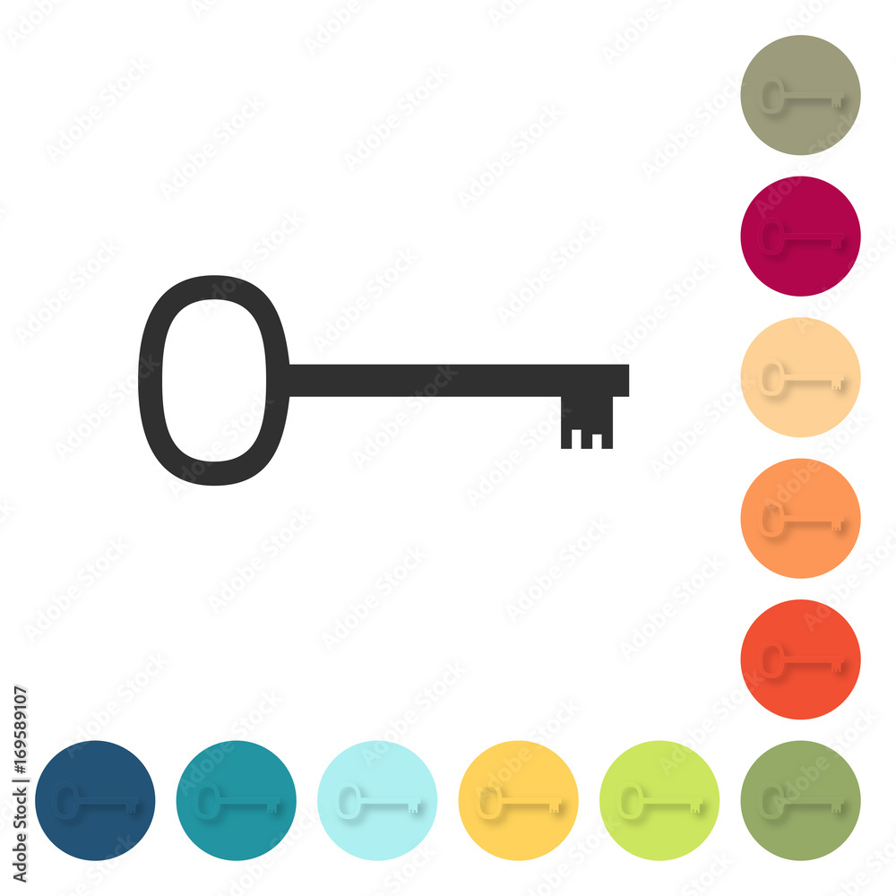 Farbige Buttons - Schlüssel privat